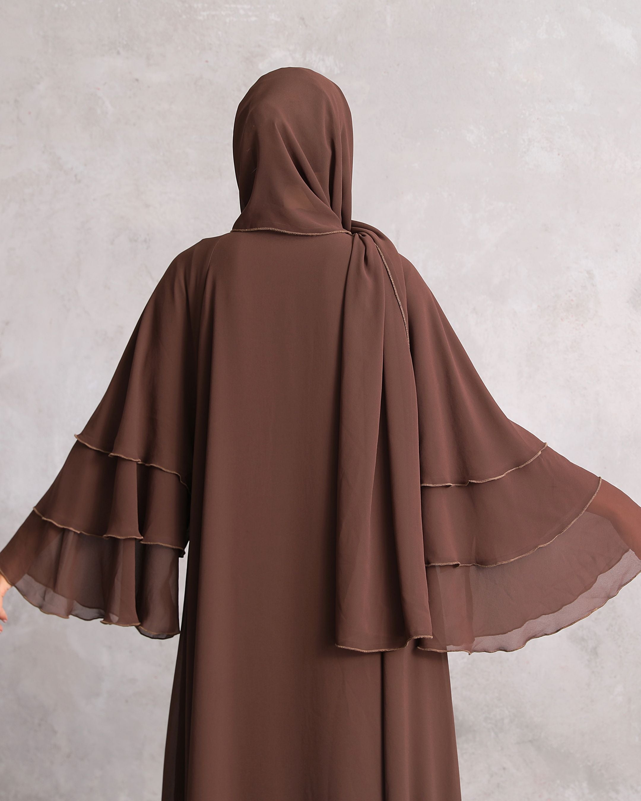 Elegance Chiffon Abaya Three-Layered