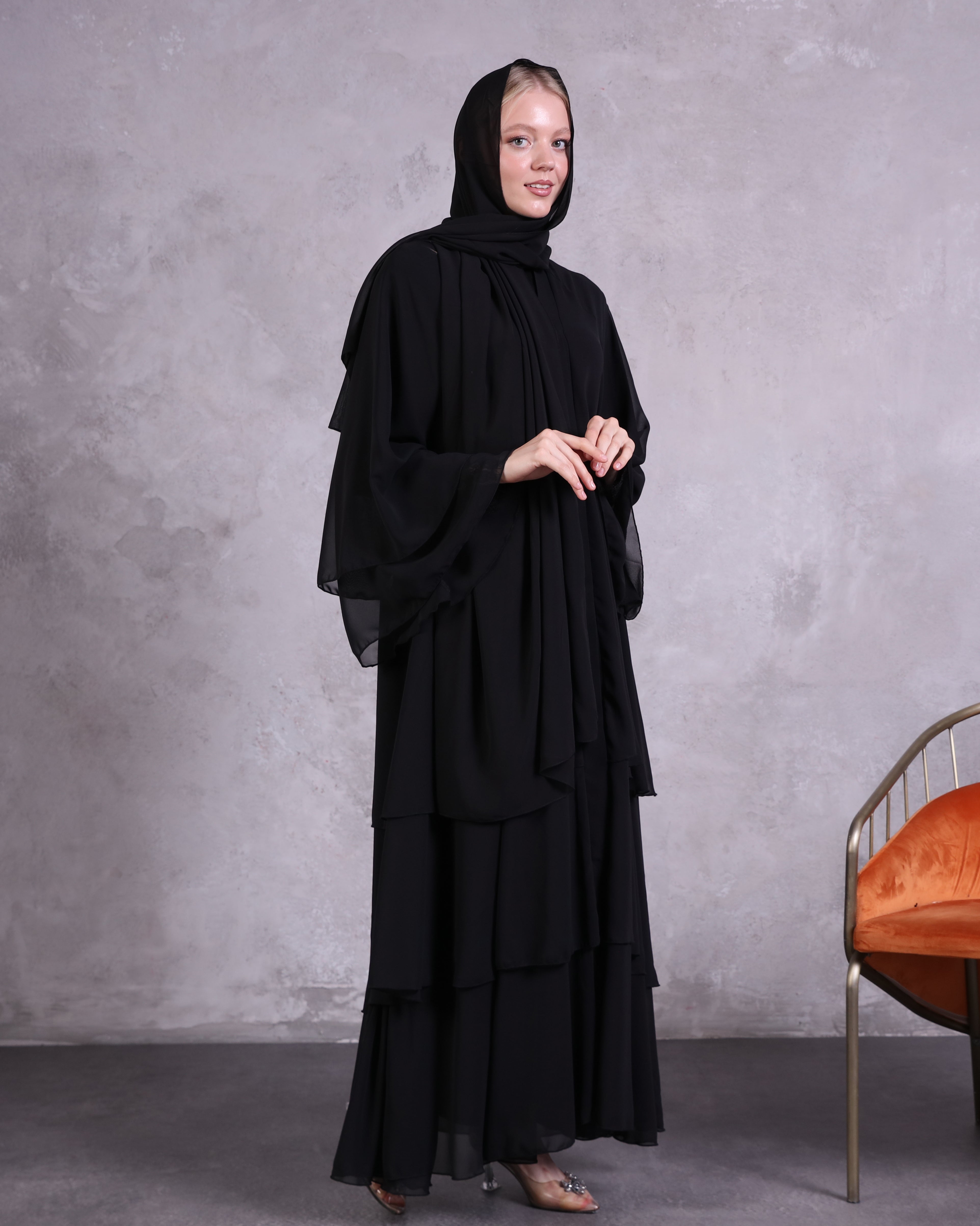 Triple Layered Elegance Chiffon Abaya
