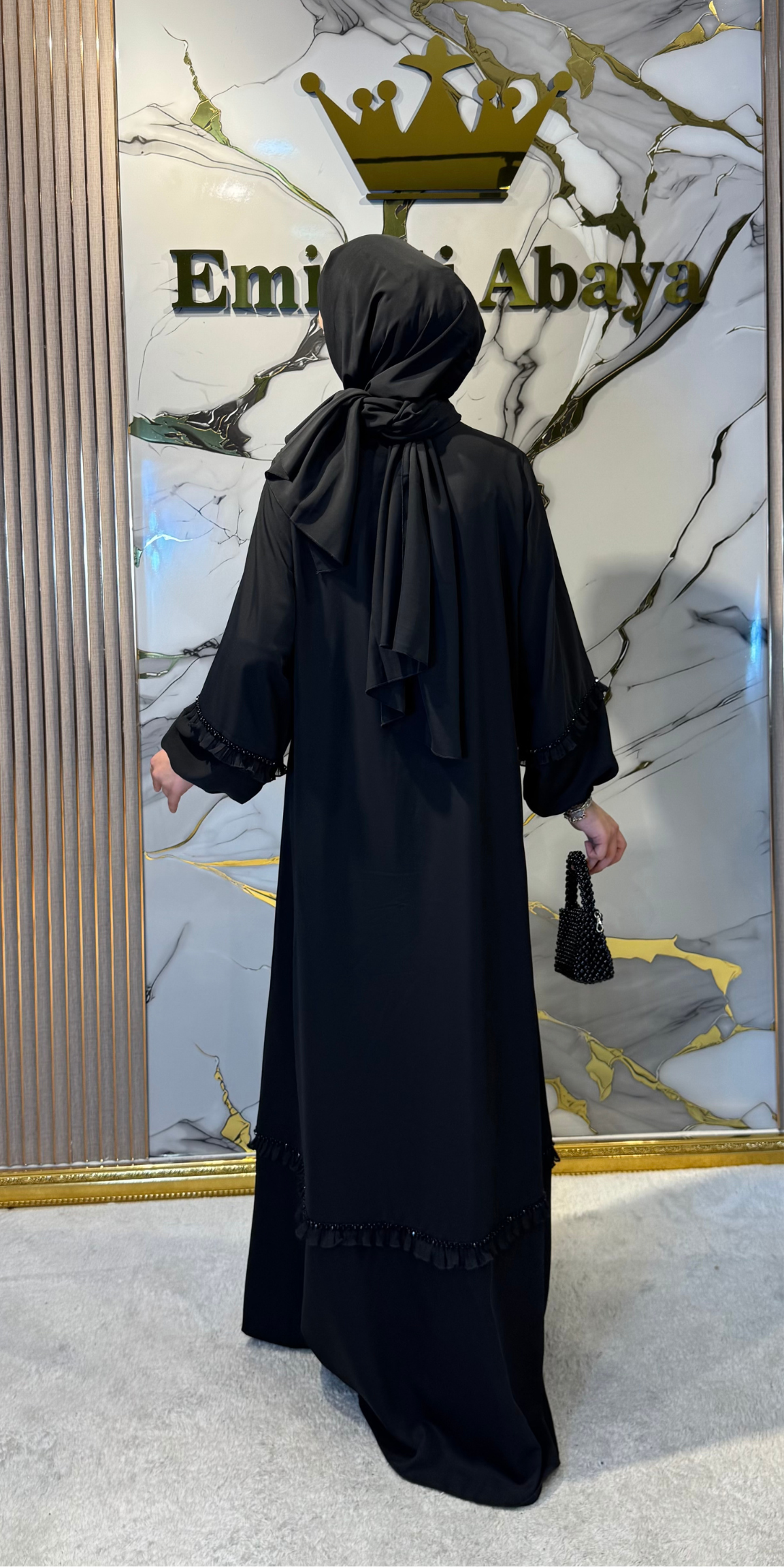 Dubai Medine İpeği Fermuarlı Günlük Abaya