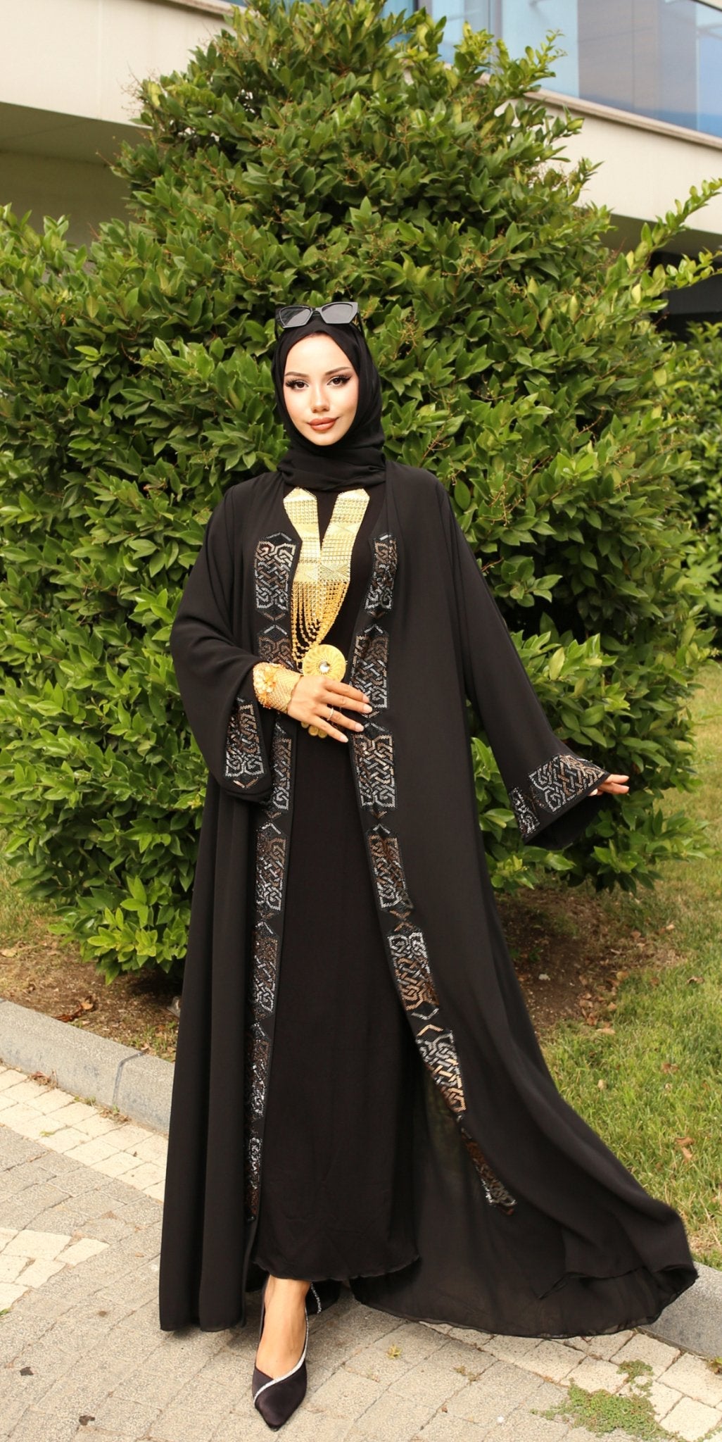 Oblique Sparkle Abaya - Emirati Abaya TROblique Sparkle Abaya