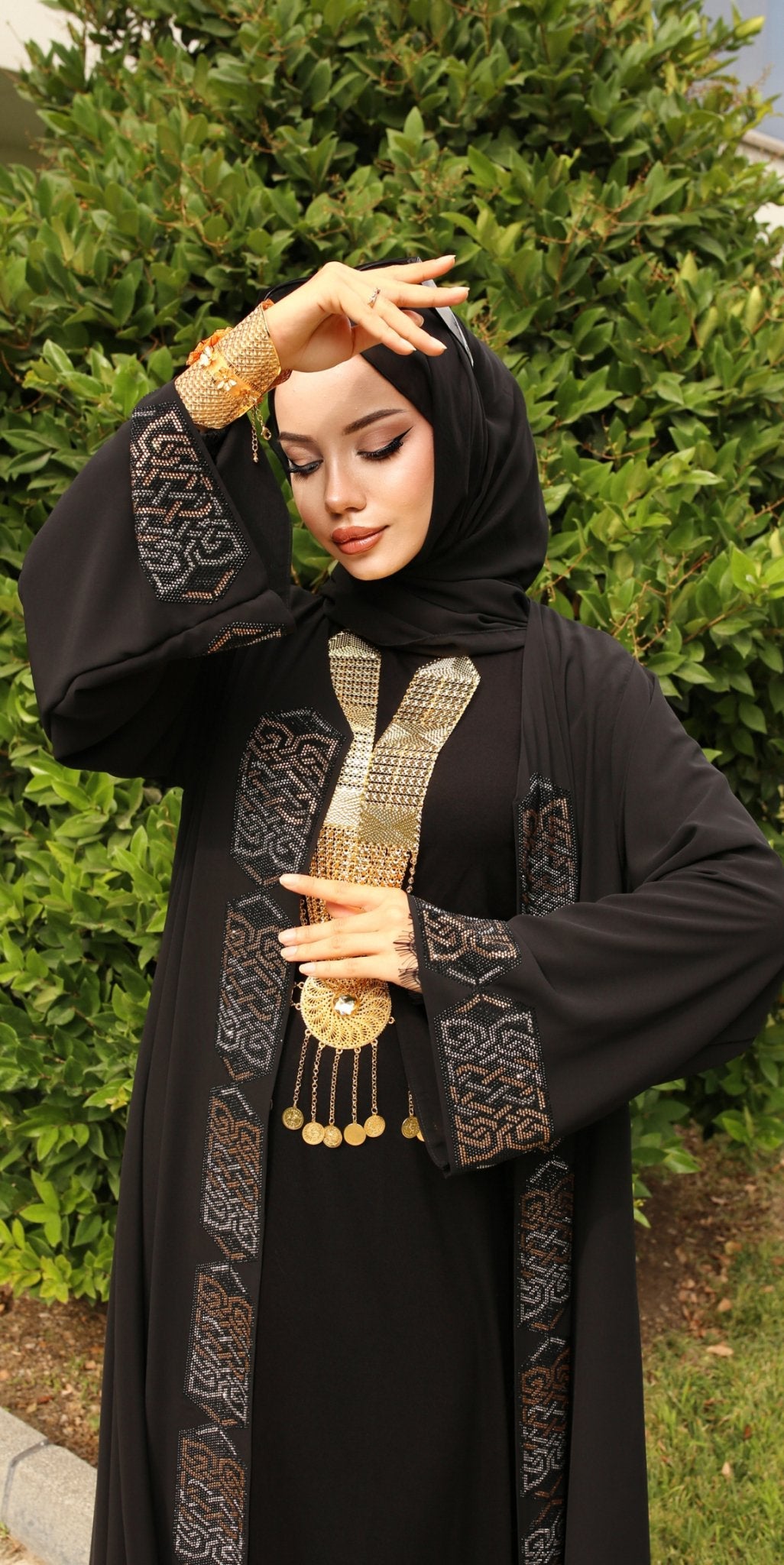 Oblique Sparkle Abaya - Emirati Abaya TROblique Sparkle Abaya