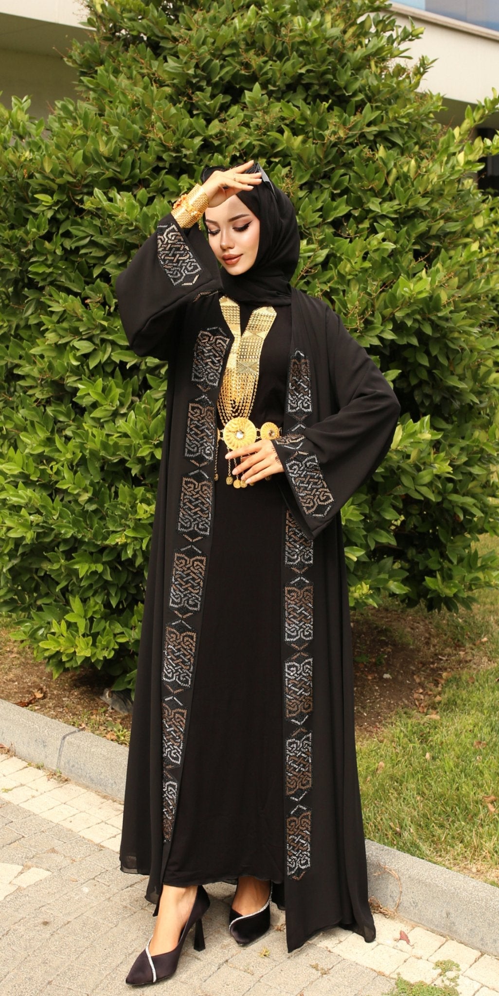 Oblique Sparkle Abaya - Emirati Abaya TROblique Sparkle Abaya