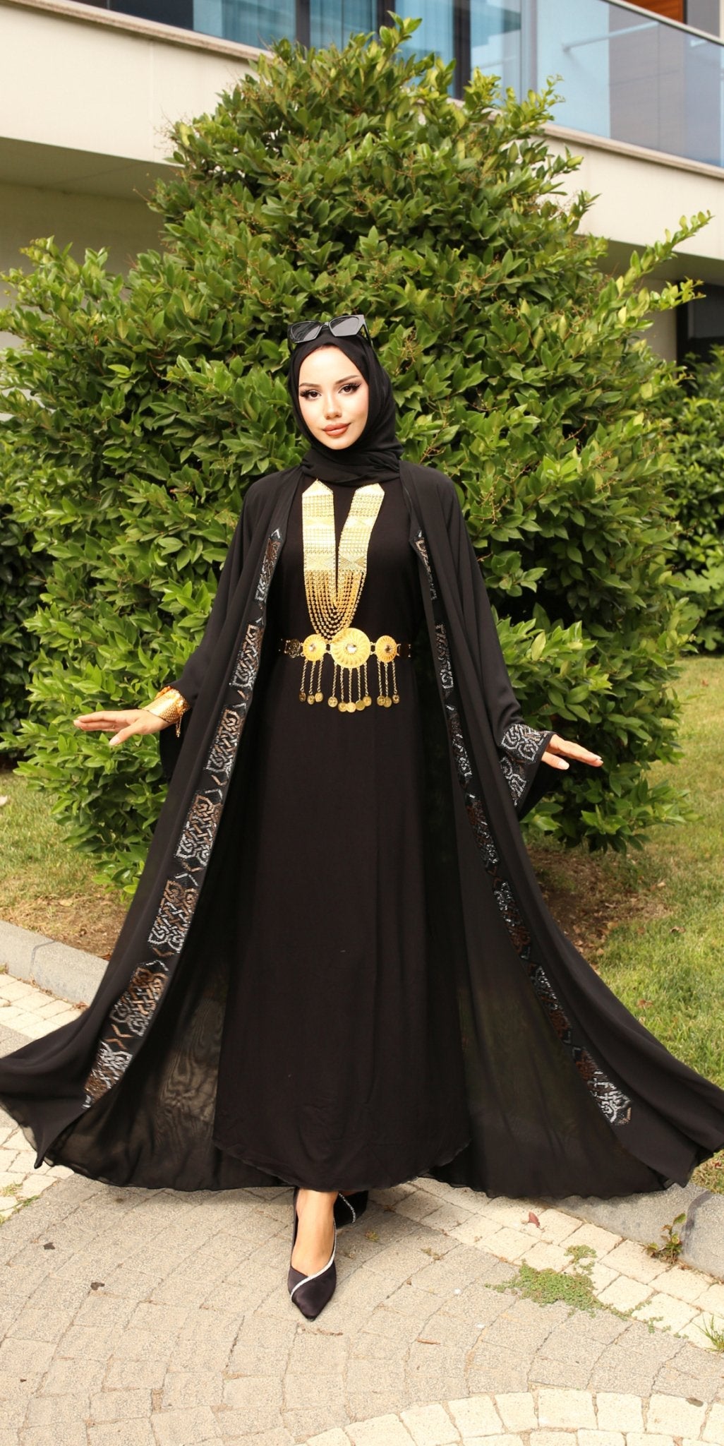 Oblique Sparkle Abaya - Emirati Abaya TROblique Sparkle Abaya