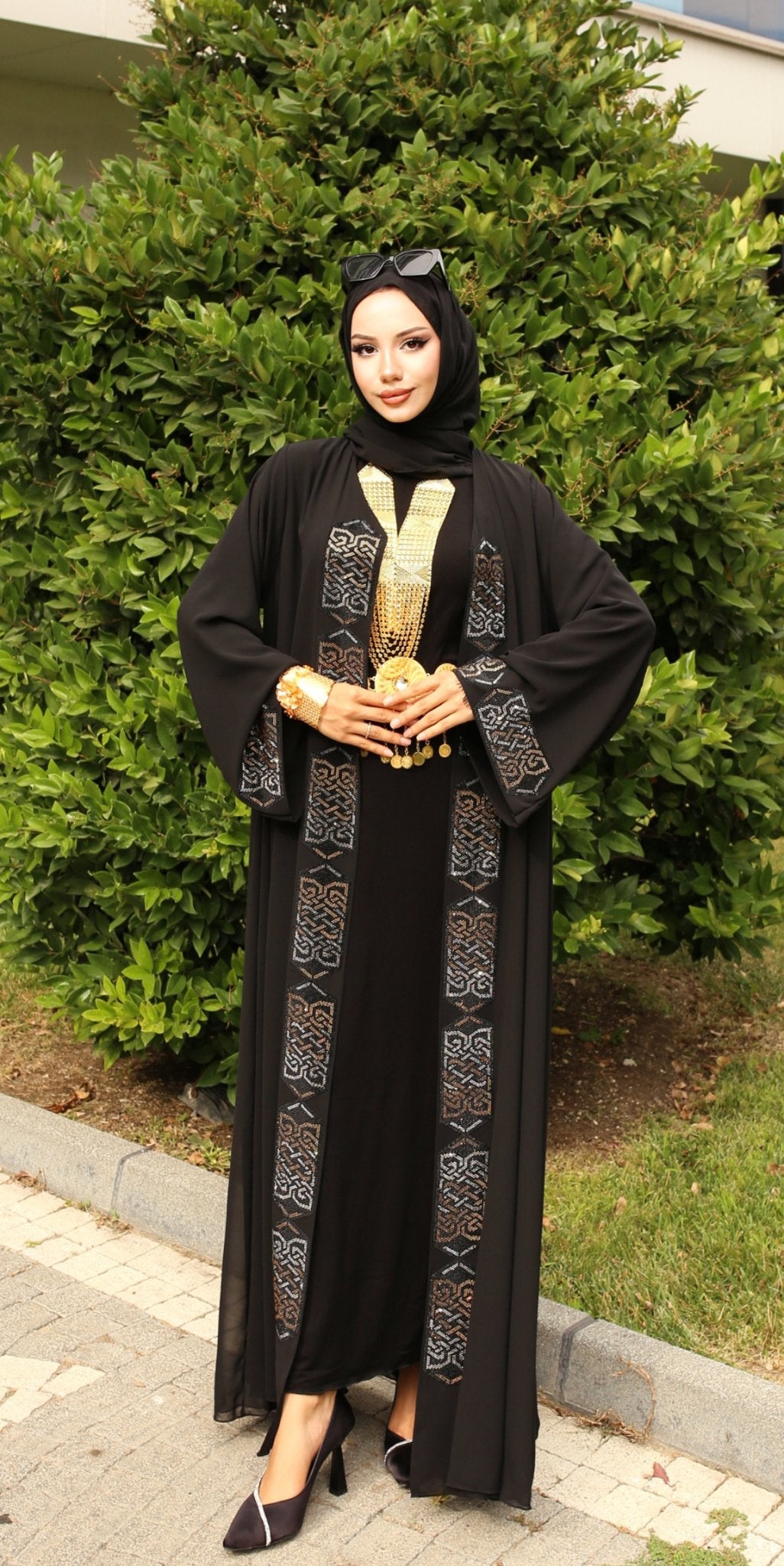 Oblique Sparkle Abaya - Emirati Abaya TROblique Sparkle Abaya