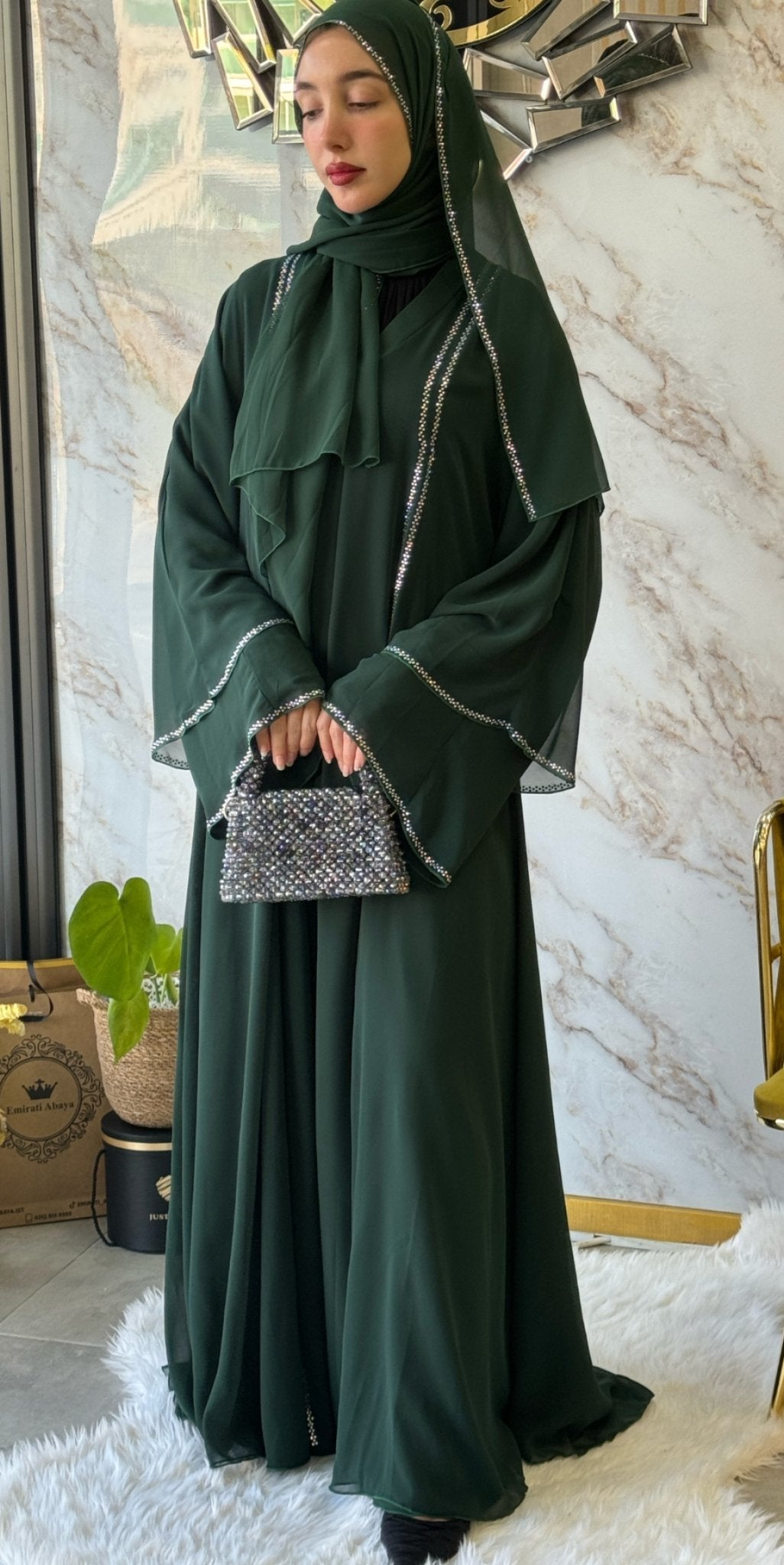 SWAROVSKİ CHARM ABAYA - Emirati Abaya TRSWAROVSKİ CHARM ABAYA