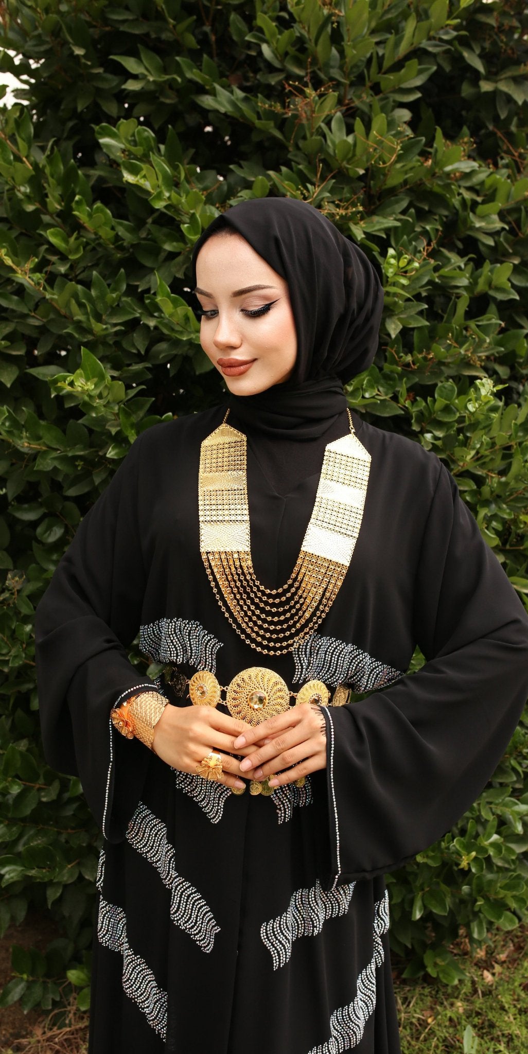 Tm091 rs Black - Emirati Abaya TRTm091 rs Black