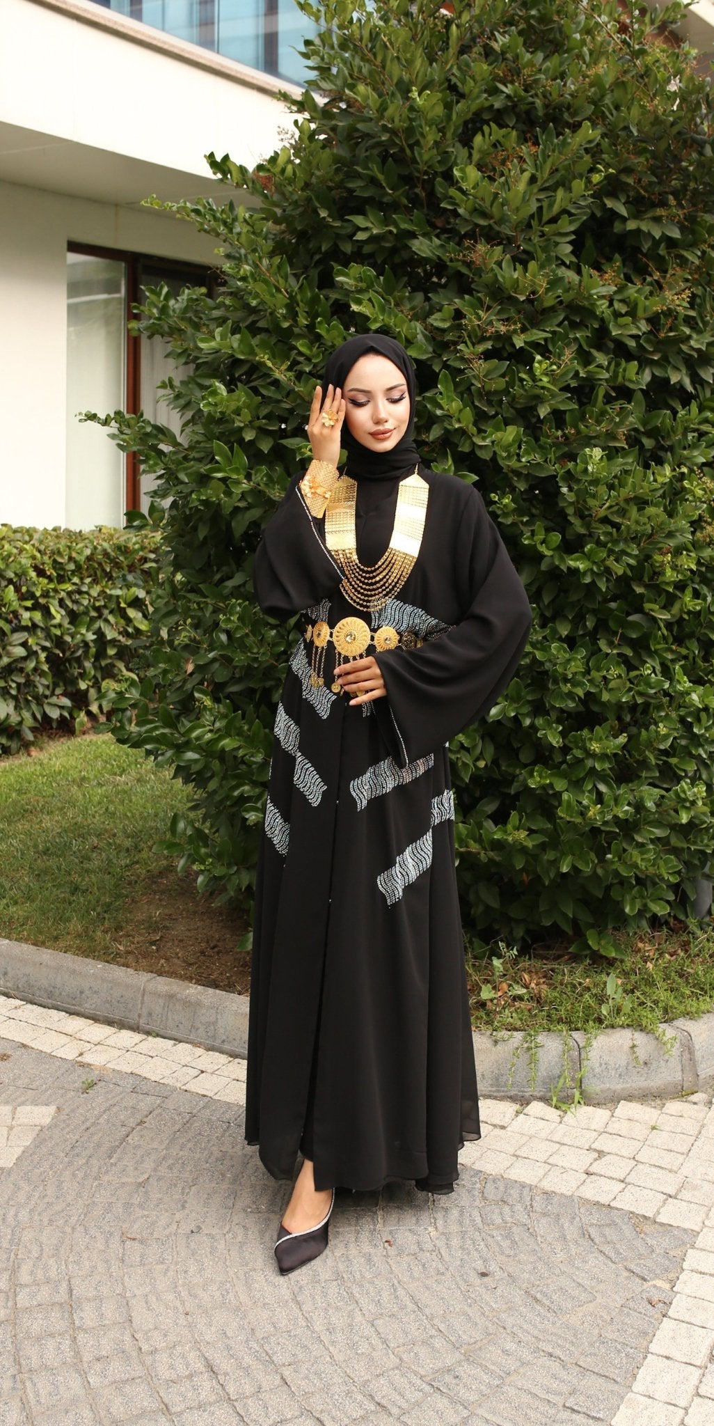 Tm091 rs Black - Emirati Abaya TRTm091 rs Black