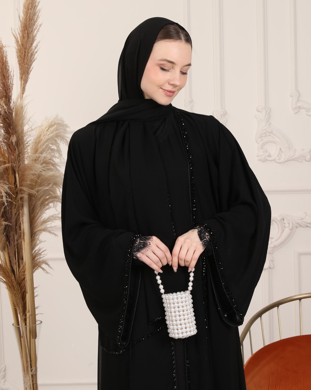 Beautiful 2 Layer Handmade Stone Abaya